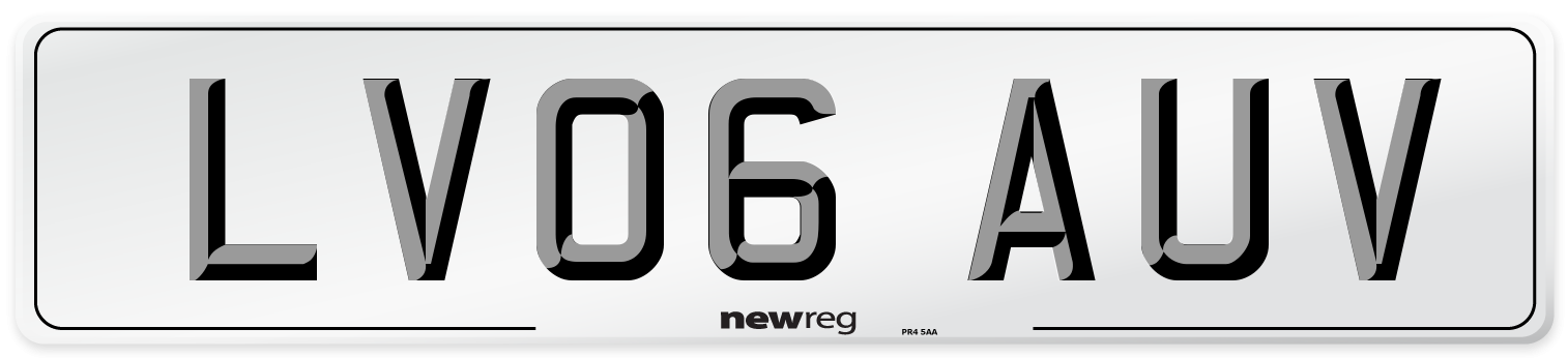LV06 AUV Number Plate from New Reg